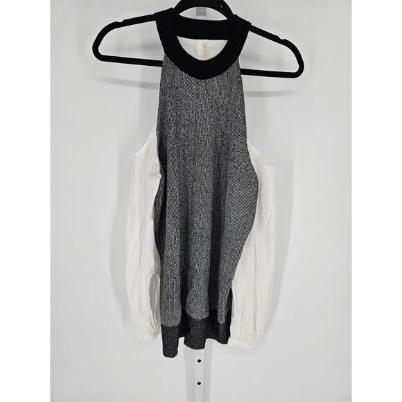 RACHEL Rachel Roy Women's Black White Off Shoulder Long Sleeve Top Size XXL - Picture 1 of 5